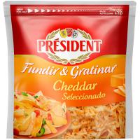 Queso rallado cheddar PRESIDENT, bolsa 150 g