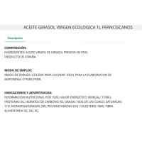 Aceite de girasol virgen eco FRANCISCANO, botella 1 litro