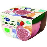 Yogur eco de cereal, fresa y arándanos HERO, tarrina 120 g