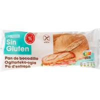 Pa entrepà sense gluten EROSKI, 100 g