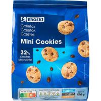 Mini cookies EROSKI, bossa 150 g