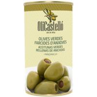 Olives verdes farcides d'anxova OLICASTELLO, flascó 150 g