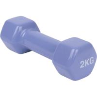 Mancuerna pesa de entrenamiento de 2 kg, vinilo lila, antideslizante LONGFIT, 1 ud