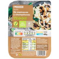 Risotto d`espinacs i bolets EROSKI, safata 450 g