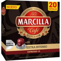 Café extra intenso compatible Nespresso MARCILLA, caja 20 uds