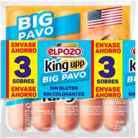 Salsitxes big de pit d`indiot EL POZO, pack 3x200 g