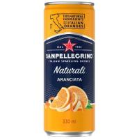 Aigua taronja amb gas SAN PELLEGRINO, lata 33 cl