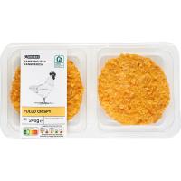 Hamburguesa de pollo crispy EROSKI, bandeja 240 g
