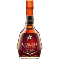 Brandy CARLOS I, botella 70 cl + Miniatura