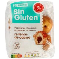 Magdalena farcida de xocolata sense gluten EROSKI, bossa 220 g