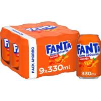 Refresc de taronja sense sucre FANTA ZERO, pack 9x33 cl