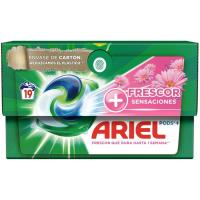 Detergente en cápsulas ARIEL SENSACIONES, caja 19 dosis