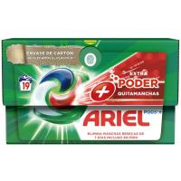 Detergente en cápsulas ARIEL EXTRA PODER OXI, caja 19 dosis