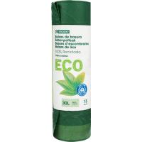 Bossa d`escombraries envasos 30 litres EROSKI bio/eco, paquet 15 u