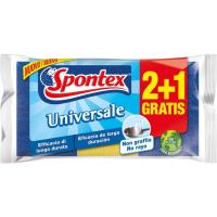 Estropajo azul con esponja antibacteria SPONTEX, pack 3 uds