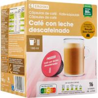 Café c/leche descafeinado comp. Dolce Gusto EROSKI, caja 16 uds