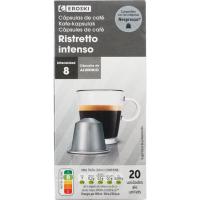 Café Ristreto intenso compatible Nespresso EROSKI, caja 20 uds