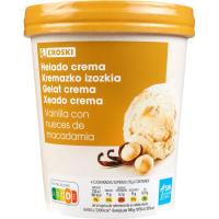 Gelat de vainilla i macadàmia EROSKI, terrina 500 ml