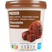 Gelat de xocolata brownie EROSKI, terrina 500 ml