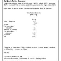 Caldo de pollo PEDRO LUIS SELECCIÓN GOURMET, botella 750 ml