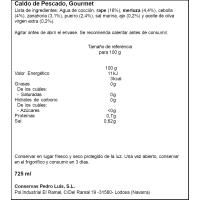 Caldo de pescado PEDRO LUIS SELECCIÓN GOURMET, botella 750 ml
