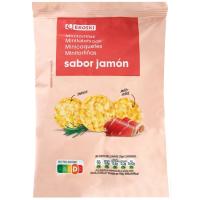 Mini tortita de maíz sabor jamón EROSKI, bolsa 75 g