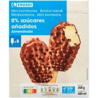 Mini bombó ametlat sense sucre EROSKI, pack 8x60 ml