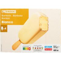 Gelat bombó blanc EROSKI, pack 4x120 ml