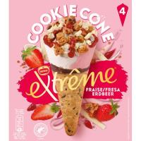 Helado cookie de fresa/nata EXTREME, 4x110 ml