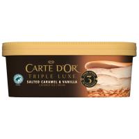 Helado 3 luxe vainilla-salt-caramel CARTE D'OR, tarrina 650 ml