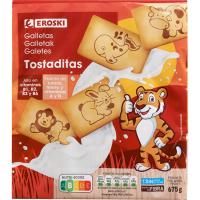 Galetes torradetes EROSKI, pack 3x225 g