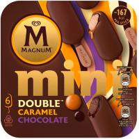 Gelat mini doble caramel/xocolata MAGNUM, caixa 6 u