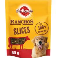 Snack ranchos slices de buey PEDIGREE, bolsa 60 g