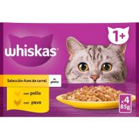 Gelatina d'ocells per a gat WHISKAS, pack 4x85 g