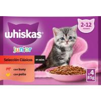 Salsa clasic júnior WHISKAS, pack 4x85 g