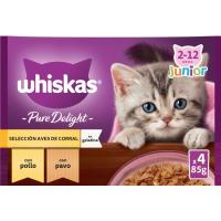 Gelatina delight junior para gato WHISKAS, pack 4x85 g