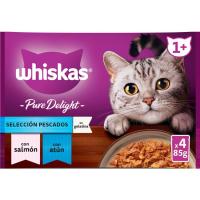 Gelatina de pescado delight para gato WHISKAS, pack 4x85 g