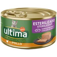 Aliment de pollastre per a gats esterilitzats ULTIMA, llauna 85 g