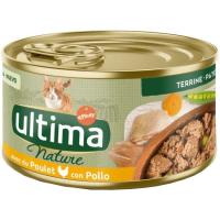 Aliment de pollastre per a gat ULTIMA NATURE, llauna 85 g