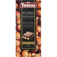 Chocolate negro con avellanas enteras TORRAS 150g