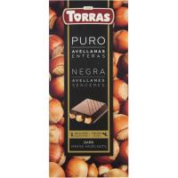 Xocolata negra amb avellanes senceres TORRAS 150g