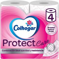 Papel higiénico COLHOGAR PROTECT, paquete 4 rollos