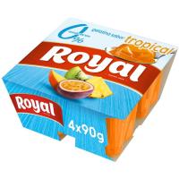 Gelatina sabor tropical 0% ROYAL, pack 4x90 g