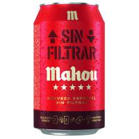 Cervesa sense filtrar MAHOU, llauna 33 centilitres