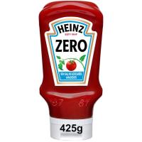 Ketchup zero sin sal ni azúcares añadidos HEINZ, bocabajo 425 g