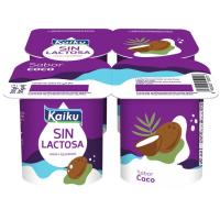 Yogur sin lactosa  sabor coco KAIKU SIN LACTOSA, pack 4x125 g