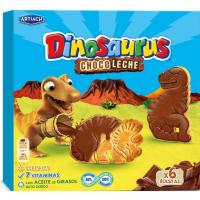 Galletas dinos chocolate con leche ARTIACH, caja 255 g