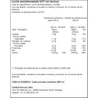 Llet semidesnatada sense lactosa PASCUAL, pack 6x200 ml