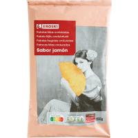 Patates ondulades sabor pernil EROSKI, bossa 150 g
