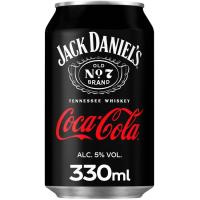 Whisky JACK DANIELS y COCA COLA, lata 33 cl